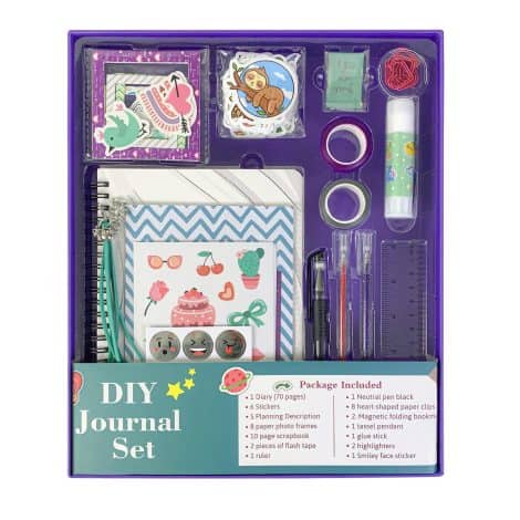 Adamantite Journal Kit – 70 Piece Crafts Set for Girls 8-14 – Cool Gift for Creative Teens