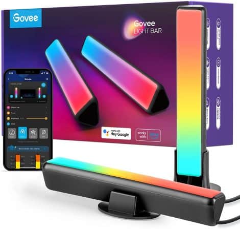 Govee LED Smart WiFi RGBIC TV backlights, gaming lights with scene and music modes; perfect for PC, TV, and room decoration, compatible with Alexa and Google Assistant.