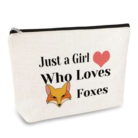 Fox-themed cosmetic bag, perfect for gifting to fox lovers. Ideal for travel or as a birthday or Christmas present.