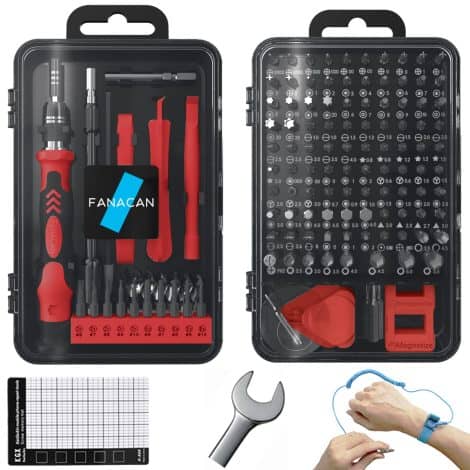 Red Precision Screwdriver Set with Magnetic Tips for iPhone, MacBook, Laptop, Tablet, PS4, Switch, etc.