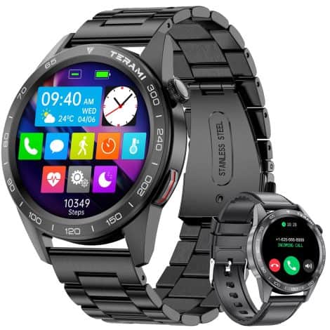 LIGE Smart Watch for Men: Call, Fitness Tracking, Sports Modes, Voice Assistant, Health Monitor, Android/iOS.