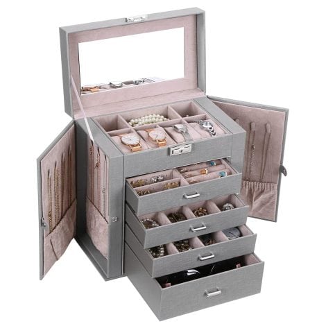 All-in-One Jewellery Chest for British Women – Large, Secure, and Stylish, Perfect for All Your Precious Accessories!