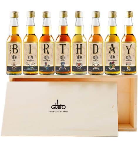 Rum Taster Set – Ideal Gift for Rum Enthusiasts – 40ml Glass Bottles – IL GUSTO Brand.