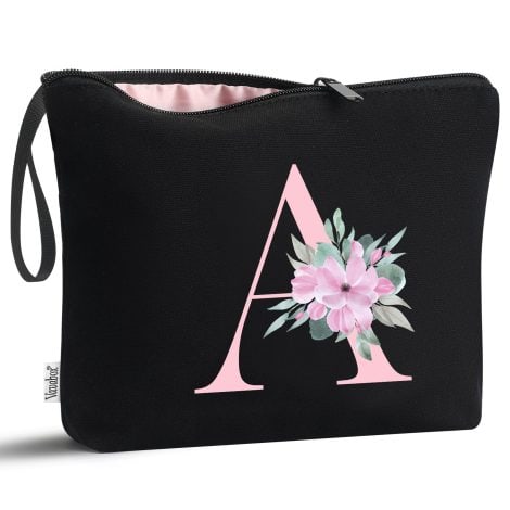 Personalized Initial Makeup Bag for a Unique Birthday or Bridesmaid Gift, Vavabox A-Z Cosmetic Bags.