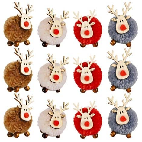 Christmas Tree Decorations – Wooden Elk Antler Pendants, Delightful Deer Craft Ornaments for UK Xmas Trees.