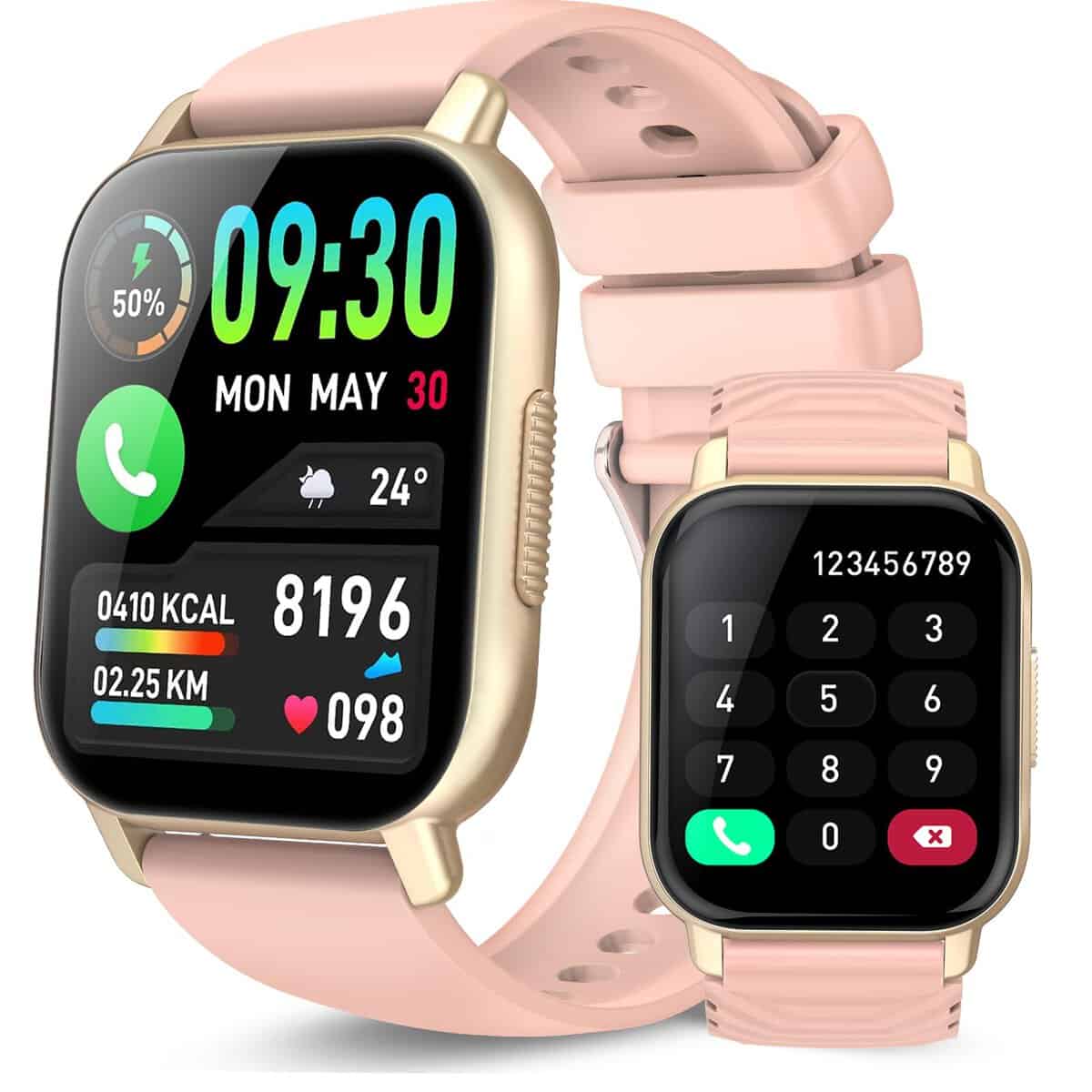 WeurGhy Smart Watch for Women(Answer/Make Call), 1.85" HD Fitness Watch with 112 Sport Modes, Activity Tracker with Heart Rate Monitor, IP68 Waterproof Smart Watch Compatible with Android iOS (Pink)