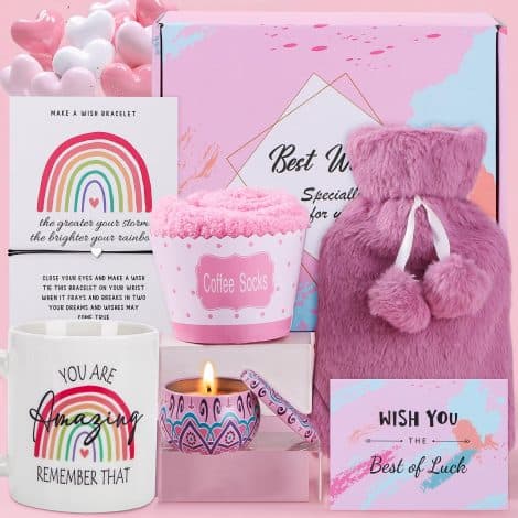 Festive Treats for Her – Cosy Winter Care Package for Mum, Sister, Friends, Daughter: Hot Water Bottle, Mug, Candle, Socks, and More!