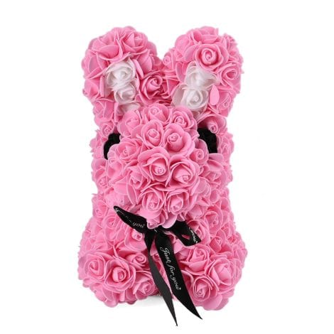 TJC Handcrafted Rose Flower Bunny – a perfect gift for birthdays, Valentine’s Day, or your loved ones.