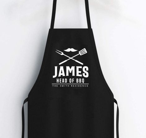 Customized Pink Chef’s Apron with Positive Quotes Perfect for Dads and Husbands who Love BBQ and Cooking.