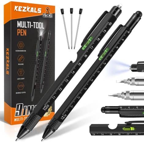 2pack-9 in 1 Multi Tool Pen Set, perfect gifts for guys, ideal for dad, stocking fillers.