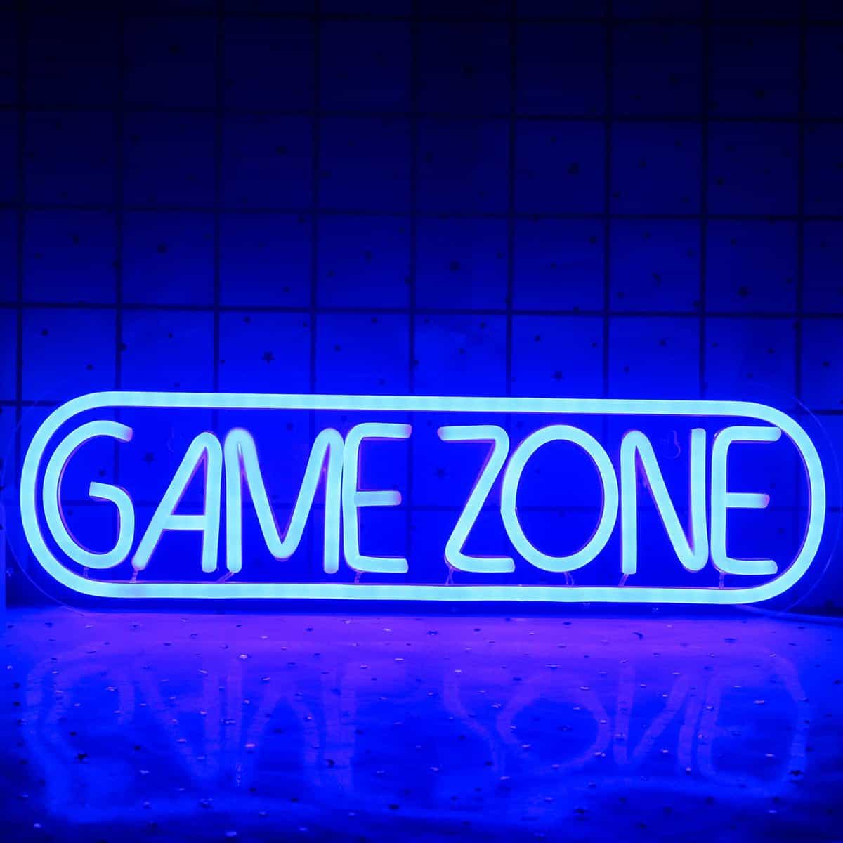 Game Zone Neon Signs Gamer LED Neon Light Gaming Zone Neon Sign for Game Room Decor,Play Area, Man Cave,Pub, Gift for Teens, Friends, Boys (Blue)