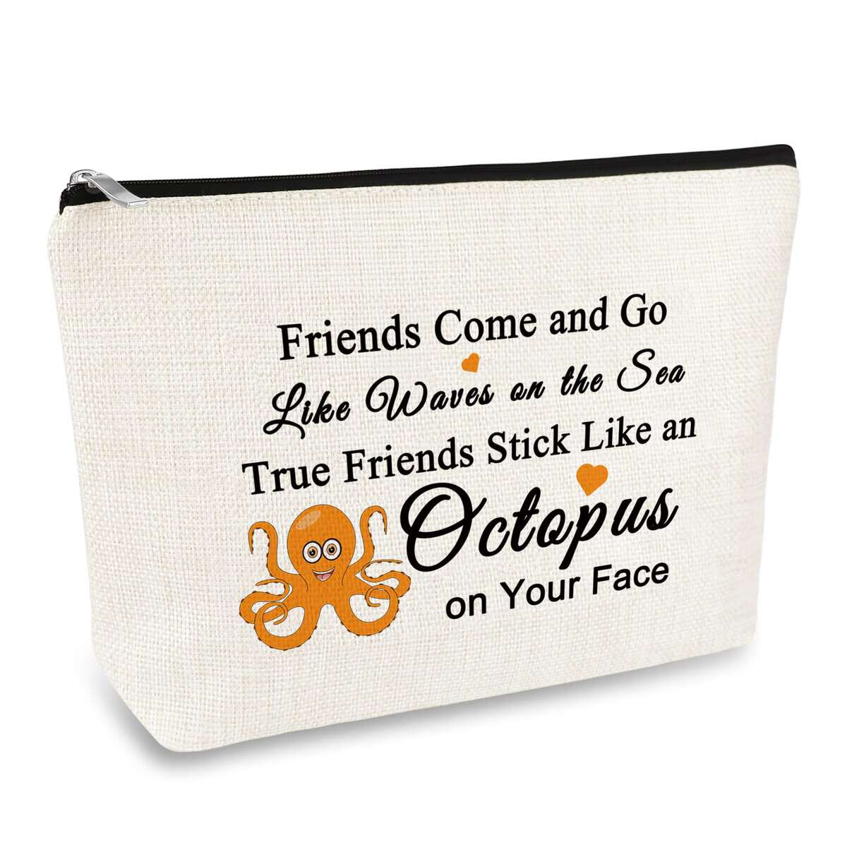 Friendship Makeup Bag Funny Best Friend Gift for Women Octopus Lover Gift for Sister Travel Cosmetic Bag Long Distance Friendship Gift Birthday Christmas Graduation Gift for Best Friends Bestie Sister