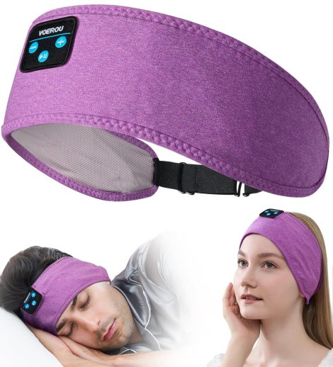 Sleep Easy, 
Wireless Bluetooth Headband with Adjustable Headphones, perfect for side sleepers and wellness activities.