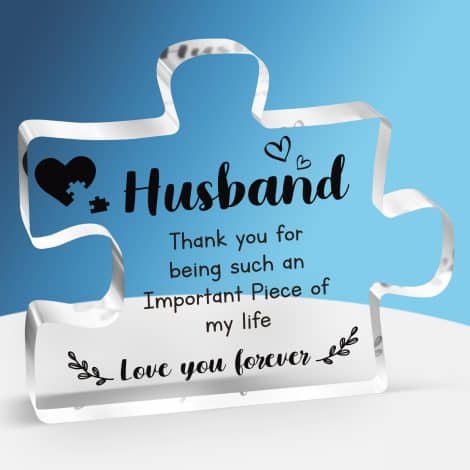 Personalized Engraved Acrylic Plaques for Your Special Husband – Ideal Gifts for Christmas, Birthdays, and Valentine’s Day.