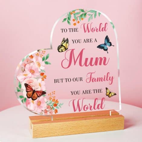 Gifts for Mum on Her Birthday: Acrylic Plaque presents ideal for Mummy Mother, Stepmum, and Mother-in-law.