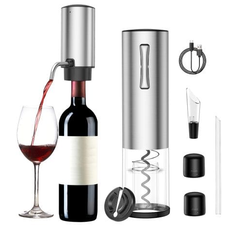 All-in-One Electric Wine Set: Effortlessly open, aerate, and serve your favorite wine with automatic ease.