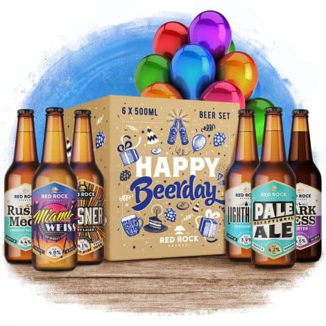 Red Rock Brewery Birthday Beer Selection Box – 6 Bottles of British Beer, Perfect Gift Package.