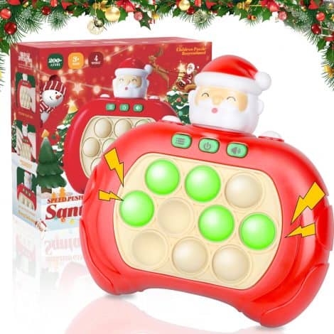 TODARRUN Fast Press Game Sensory Toys for Children aged 3-12, Handheld Bubble Game with Lights. Ideal Birthday Present for Boys and Girls.