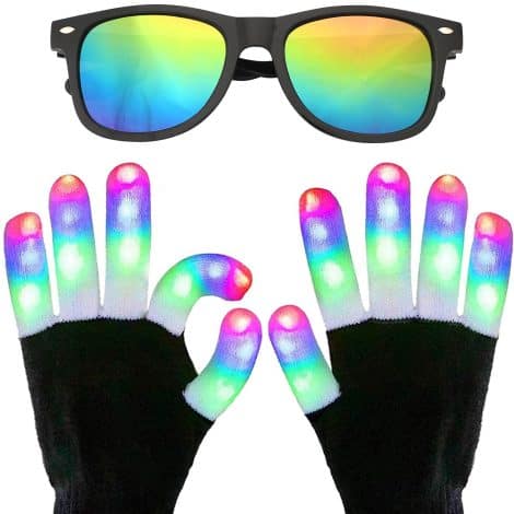 Light-up gloves for children, teenagers, and adults with glasses. Perfect for parties and special occasions.