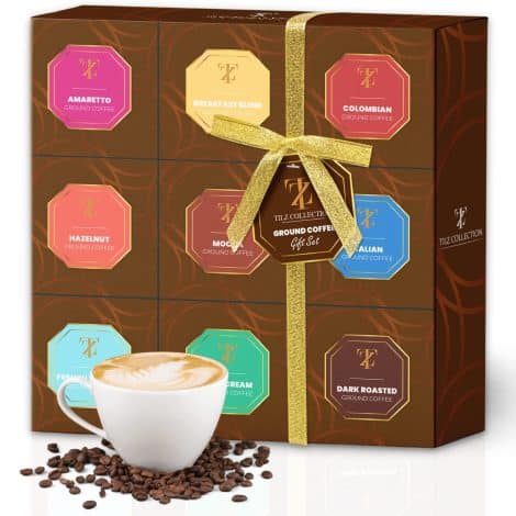 Gourmet Coffee Selection Box – 9 Flavoured Coffees – Perfect Gift for Coffee Lovers at Christmas.