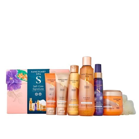 Sanctuary Spa Self Care Signatures Gift Set: Ideal for women, birthdays, Christmas, vegan and cruelty-free. 7-piece set, 950ml.