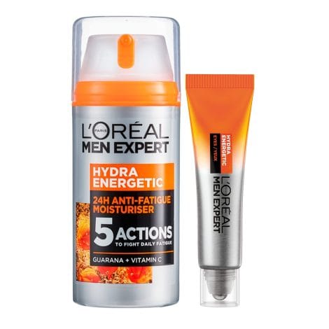 L’Oréal Men Expert Anti-Fatigue Morning Face Care Duo – Hydra Energetic Moisturiser + Eye Roll On, packed with Vitamin C!