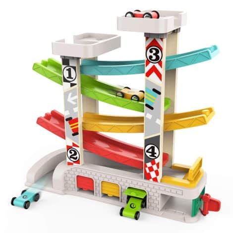 Bright Car Ramp Toy – Ideal Gift for 2-3 Year Old Boys, Including 4 Cars and Garage. Get it now!