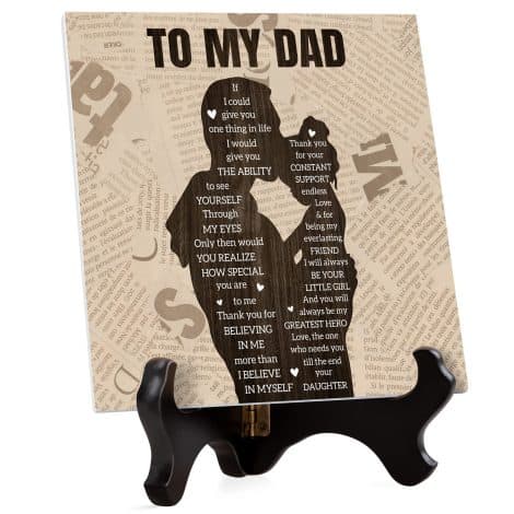 Personalized Engraved Plaque – A heartfelt gift for Dad’s birthday, Father’s Day, or new dads, from daughter or son.