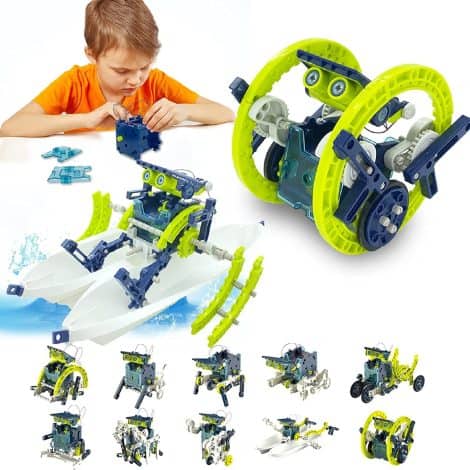 12-in-1 Educational DIY Solar Robot Toys: Science Kits for British boys aged 8-12. Perfect Christmas/birthday STEM gifts!