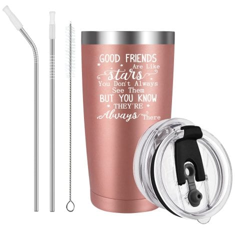 “20 oz Vacuum Thermal Travel Mug – Livole Special Friendship Gift for Women, with Straw and Lid!”