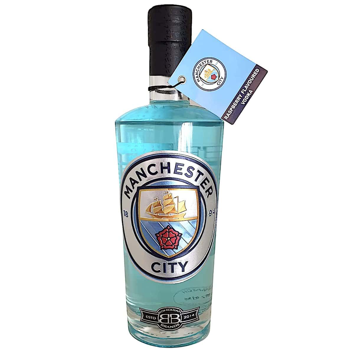 Manchester City FC Blue Moon Raspberry Vodka for Cityzens Football Fans | Distilled 5 Times | Perfect Birthday or Aniversary Gift for Men & Women | Premium Alcohol by Bohemian Brands | 70 cl