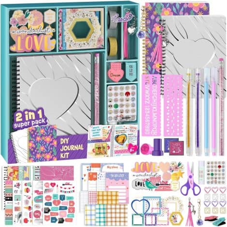 Double Mega DIY Journal Bundle – Ideal Presents for 8-14 Year Old Girls – Stylish Crafts Set for Tween & Teenagers.