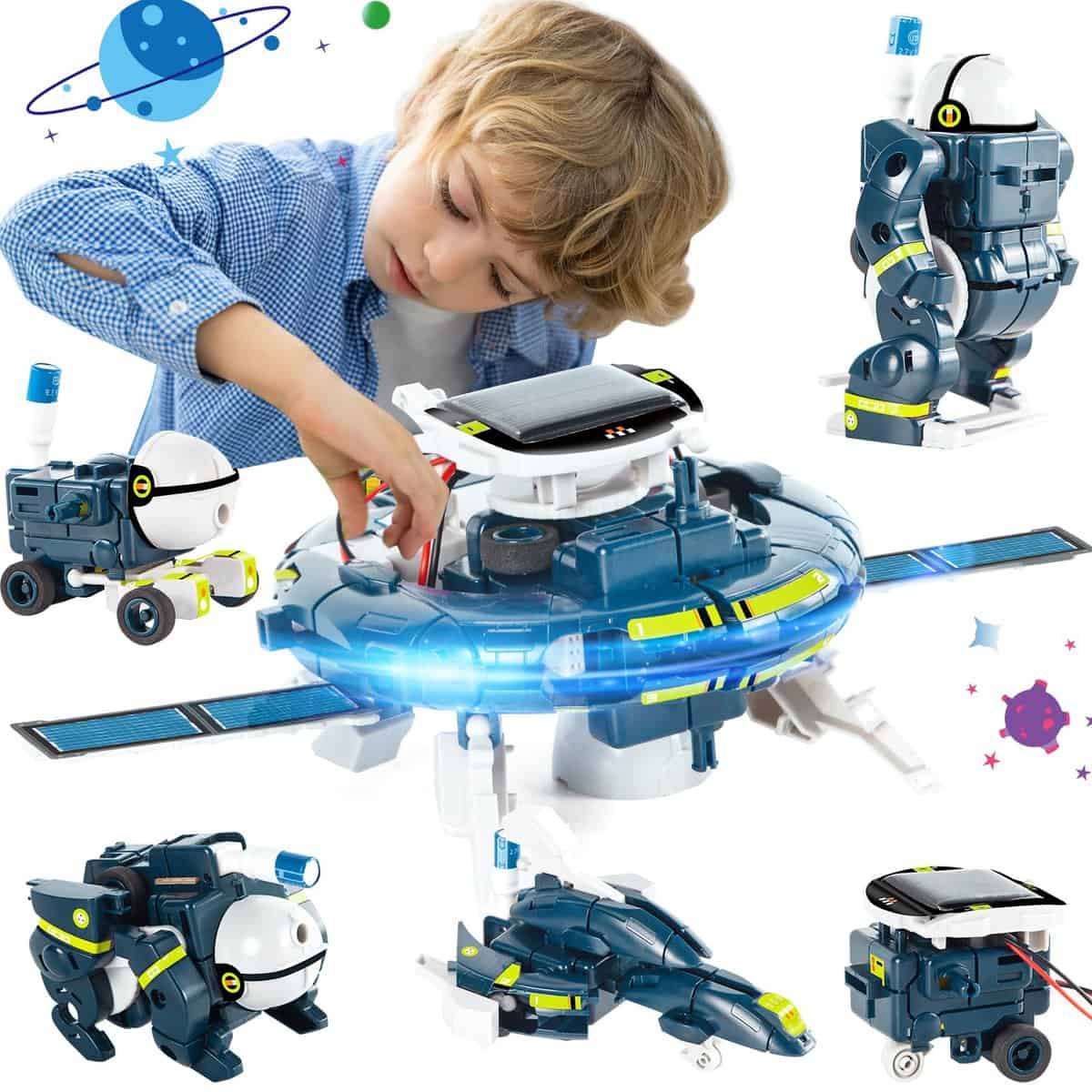 Solar Robot Space Toys for Kids Ages 8-12, Science Kits for Boys 10 year old boys girls ,6 in1 DIY Building Experiments Robots toys Gifts for Ages 8 9 10 11 12 boys girls Kids Birthday Christmas