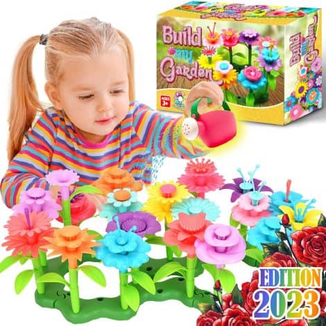 FunzBo Flower Garden Building STEM Toys – Gardening Pretend Gift, an educational activity for British kids age 3-7. Suitable for toddlers.