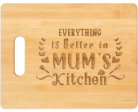 Engraved Bamboo Cutting Board – Special Mum Birthday Gift, Funny Kitchen Present for Mother’s Day or Christmas.