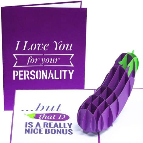 PopLife Risqué Aubergine 3D Greeting Card – Adore Your Spirit, Yet…” Racy B-Day Card, Alluring Valentine’s Present, Playful Card for Hubby, Partner, Fiancé.