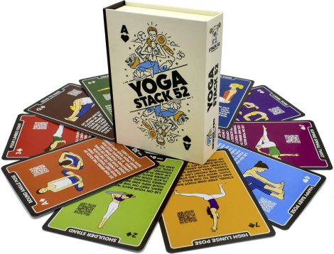 Stack 52 Yoga Exercise Cards: Created by an Accredited Yoga Coach. Comes with Video Tutorials. Enhance Fitness and Flexibility.