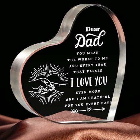 Personalized Acrylic Paperweight Keepsake Gifts – Special Birthday or Christmas Presents for Dad, from Daughter/Son.