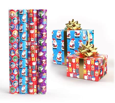 6 rolls of 7-meter adorable Christmas wrapping paper (total: 42 meters), perfect for the festive season. Made in the UK.