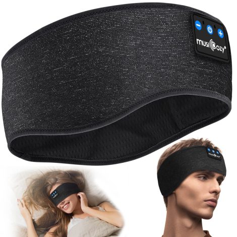 Soft Bluetooth Headband with Thin Speakers for Sleeping, Sports, and Travel – MUSICOZY Sleep Headphones