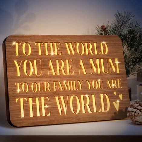 “Mum’s Treasured Moments: Personalised Christmas Night Light, Special Birthday or New Mum Gifts from Family.”