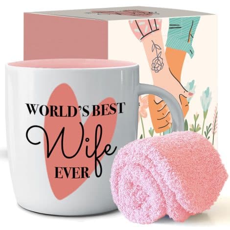 “World’s Best Wife Ever Mug and Socks Set – Ideal Gift for Her on Special Occasions!”