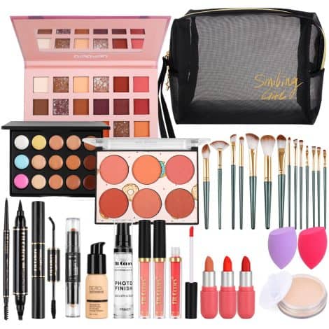 LYMYBETY Cosmetics Bundle: Perfect makeup collection for all ages, complete with storage bag for travel convenience. (Style B)