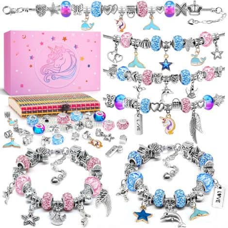 BIIB Enchanted Gifts for British Girls, Charm Bracelet Kit, Creative Fun for Kids, Festive Toy for Ages 6-12.