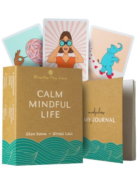 Mindfulness Wellness Gift Set: 33 Meditation Cards, Mindful Colouring, Pocket Journal—Perfect for self-care and relaxation, ideal for gifting.