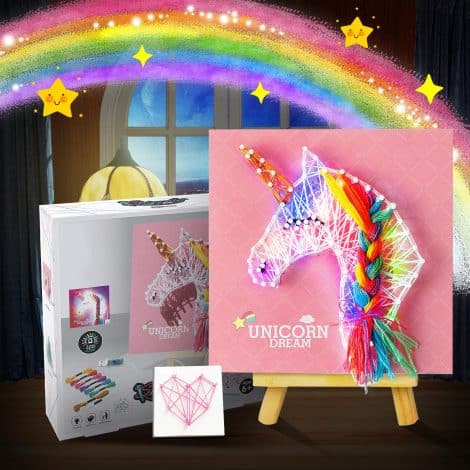 Unicorn String Art Kit – Create magical illuminated crafts with this DIY gift for girls aged 8-12. Perfect for Christmas!