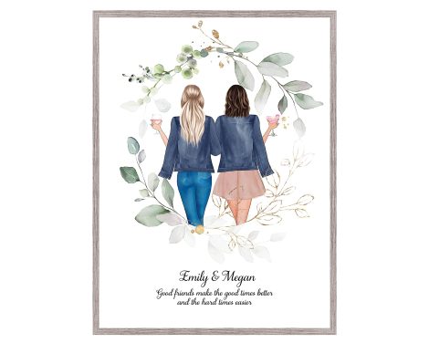 Customized gift for a mate, perfect for BFF’s birthday, besties print, great pal’s celebration, ideal for her.