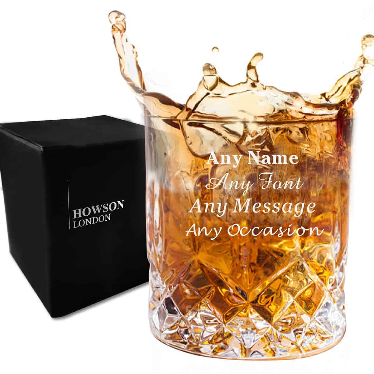 EDSG Personalised Engraved Whiskey Tumbler Glass 7oz Birthday Christmas Anniversary Wedding Gift for Men Dad Best Man Hand Finished in UK