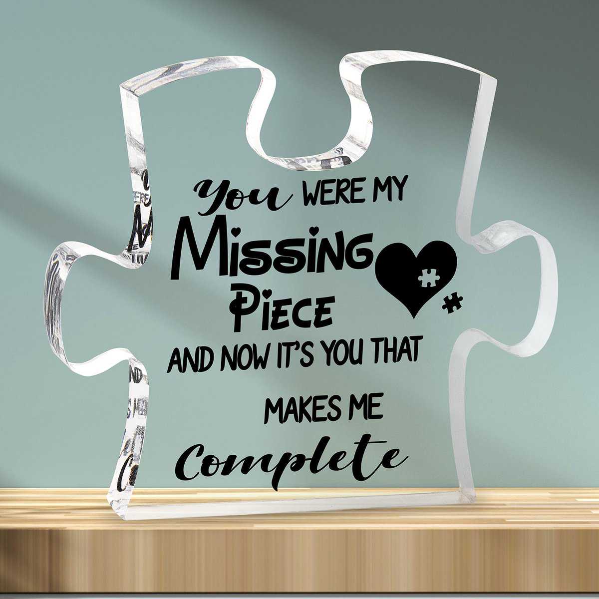 Merclix Anniversary Puzzle-Shaped Plaque Gifts for Girlfriend on Christmas Anniversary Valentines Gifts for Her Romantic Boyfriend Gifts for Him Birthday Gifts for Wife Husband Gifts from Wife