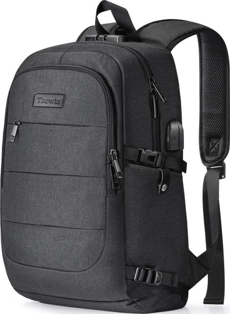 Waterproof, secure, USB backpack for laptops up to 15 inches – perfect for students and professionals.